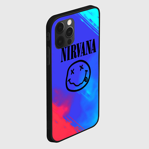 Чехол iPhone 12 Pro Max Nirvana жидкие краски / 3D-Черный – фото 2