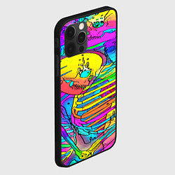 Чехол для iPhone 12 Pro Max Черепа неоновые краски, цвет: 3D-черный — фото 2