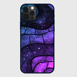 Чехол для iPhone 12 Pro Max Фиолетовая текстура с блестками, цвет: 3D-черный