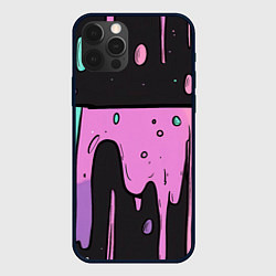 Чехол для iPhone 12 Pro Max Стекающая краска текстура, цвет: 3D-черный