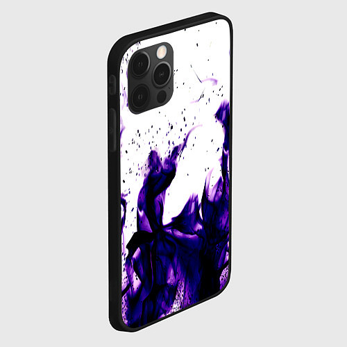 Чехол iPhone 12 Pro Max Фиолетовый огонь текстура / 3D-Черный – фото 2