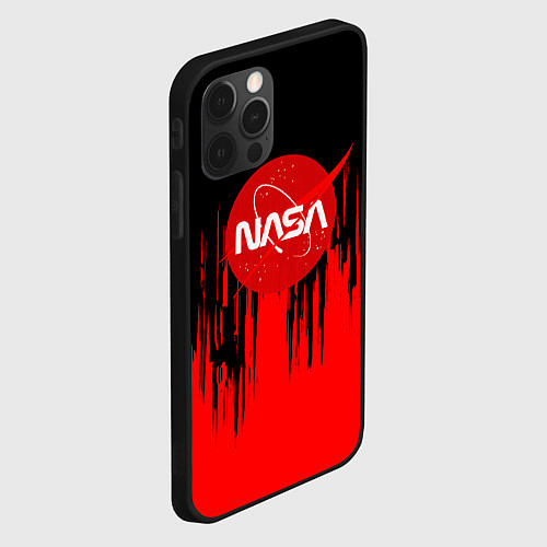 Чехол iPhone 12 Pro Max Nasa краски текстура / 3D-Черный – фото 2