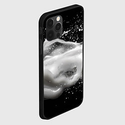 Чехол для iPhone 12 Pro Max Белая текстура на черном фоне, цвет: 3D-черный — фото 2