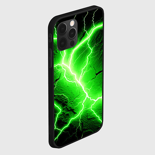Чехол iPhone 12 Pro Max Color green black / 3D-Черный – фото 2