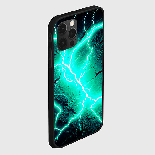 Чехол iPhone 12 Pro Max Color light blue black / 3D-Черный – фото 2