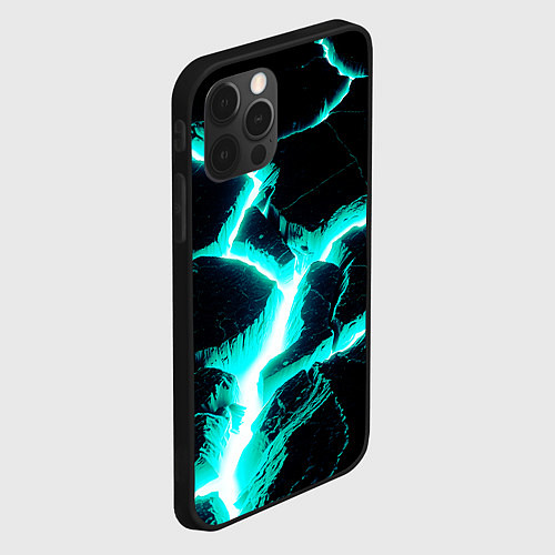 Чехол iPhone 12 Pro Max Color light blue black / 3D-Черный – фото 2