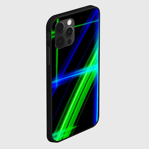 Чехол iPhone 12 Pro Max Color blue black green / 3D-Черный – фото 2