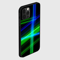 Чехол для iPhone 12 Pro Max Color blue black green, цвет: 3D-черный — фото 2