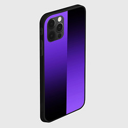 Чехол для iPhone 12 Pro Max Чёрно-сиреневый градиент пополам, цвет: 3D-черный — фото 2