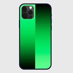 Чехол для iPhone 12 Pro Max Чёрно-зелёный градиент пополам, цвет: 3D-черный