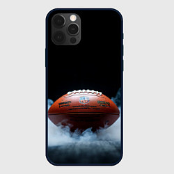 Чехол для iPhone 12 Pro Max Мяч для американского футбола в дыму, цвет: 3D-черный