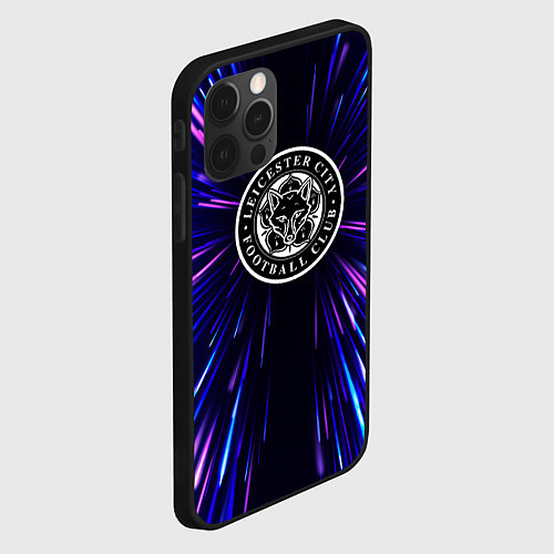 Чехол iPhone 12 Pro Max Leicester City neon energy / 3D-Черный – фото 2