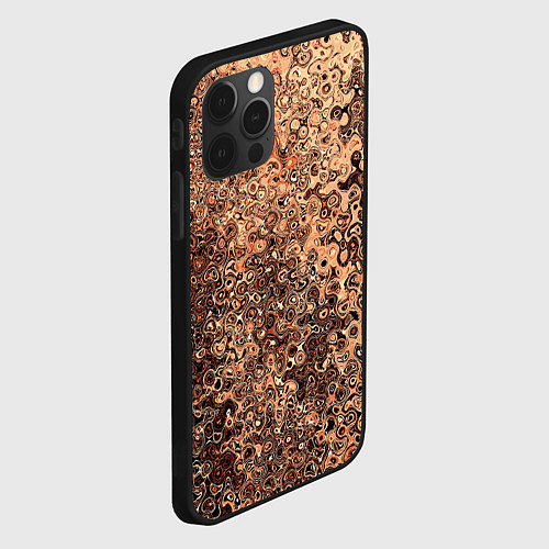 Чехол iPhone 12 Pro Max Светлый коричневый абстрактная текстура / 3D-Черный – фото 2