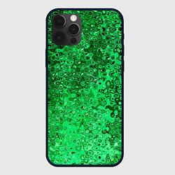 Чехол для iPhone 12 Pro Max Зелёный малахит абстрактная текстура, цвет: 3D-черный