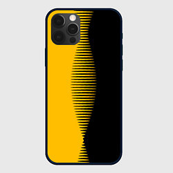 Чехол для iPhone 12 Pro Max Чёрно-жёлтый пополам с переходом, цвет: 3D-черный