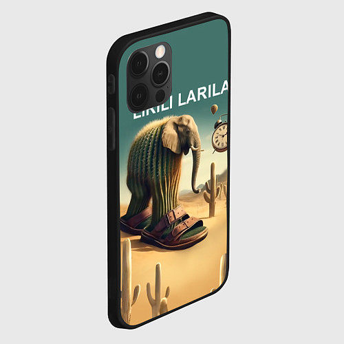 Чехол iPhone 12 Pro Max Слон кактус - брейнрот мем / 3D-Черный – фото 2