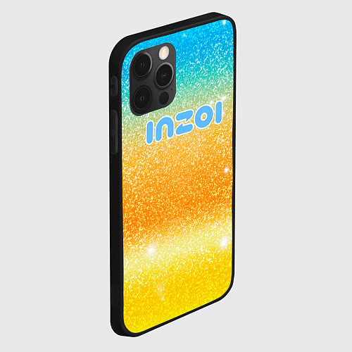 Чехол iPhone 12 Pro Max Inzoi лого и блестки / 3D-Черный – фото 2