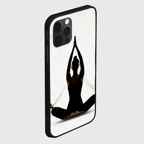 Чехол iPhone 12 Pro Max Йога на белом / 3D-Черный – фото 2