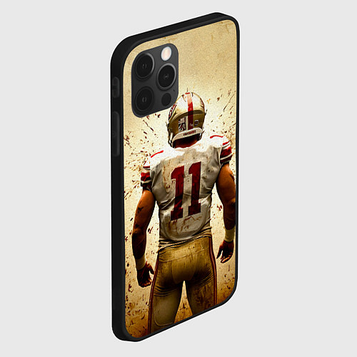 Чехол iPhone 12 Pro Max Квотербек на бежевом / 3D-Черный – фото 2