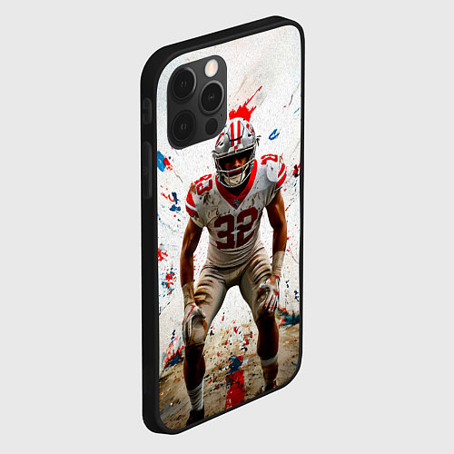 Чехол iPhone 12 Pro Max Квотербек на белом / 3D-Черный – фото 2
