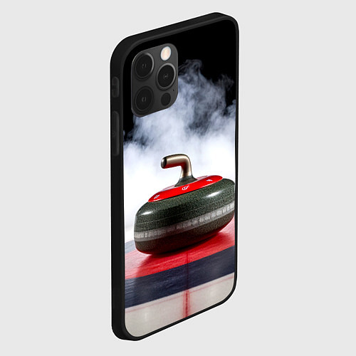Чехол iPhone 12 Pro Max Кёрлинг и белый дым / 3D-Черный – фото 2