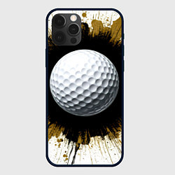 Чехол для iPhone 12 Pro Max Мяч для гольфа на белом, цвет: 3D-черный