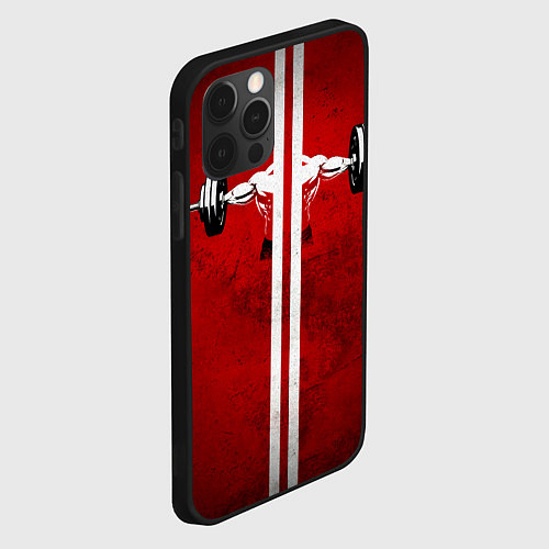 Чехол iPhone 12 Pro Max Руки штангиста / 3D-Черный – фото 2