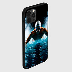 Чехол для iPhone 12 Pro Max Плавание брассом в дыму, цвет: 3D-черный — фото 2