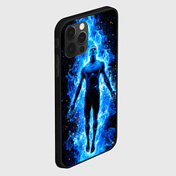 Чехол для iPhone 12 Pro Max Плавец в синем пламени, цвет: 3D-черный — фото 2
