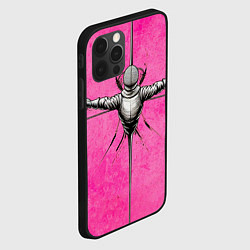 Чехол для iPhone 12 Pro Max Фехтовальшик на рапирах в розовом, цвет: 3D-черный — фото 2