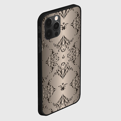 Чехол iPhone 12 Pro Max Узоры с градиентом / 3D-Черный – фото 2