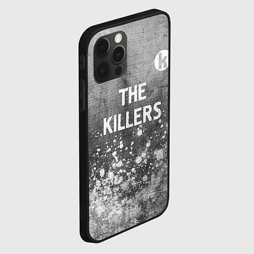Чехол iPhone 12 Pro Max The Killers - grey gradient посередине / 3D-Черный – фото 2