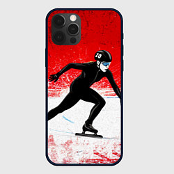 Чехол для iPhone 12 Pro Max Скоростной бег на коньках в красном, цвет: 3D-черный