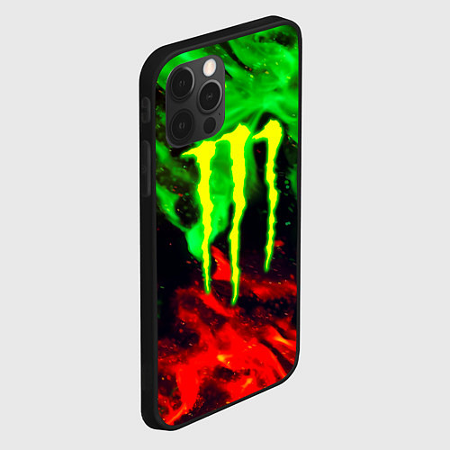 Чехол iPhone 12 Pro Max Monster energy огонь лого / 3D-Черный – фото 2