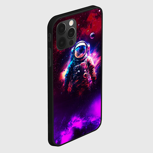 Чехол iPhone 12 Pro Max Космонавт пламенный / 3D-Черный – фото 2