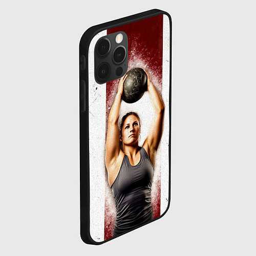 Чехол iPhone 12 Pro Max Толкательница ядра / 3D-Черный – фото 2
