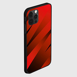 Чехол для iPhone 12 Pro Max Красно-коричневый абстрактные полосы, цвет: 3D-черный — фото 2
