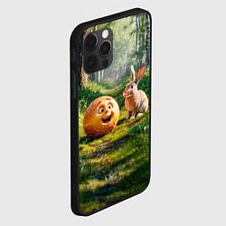 Чехол для iPhone 12 Pro Max Колобок и заяц в лесу, цвет: 3D-черный — фото 2