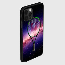 Чехол для iPhone 12 Pro Max Теннисная ракетка в космосе, цвет: 3D-черный — фото 2