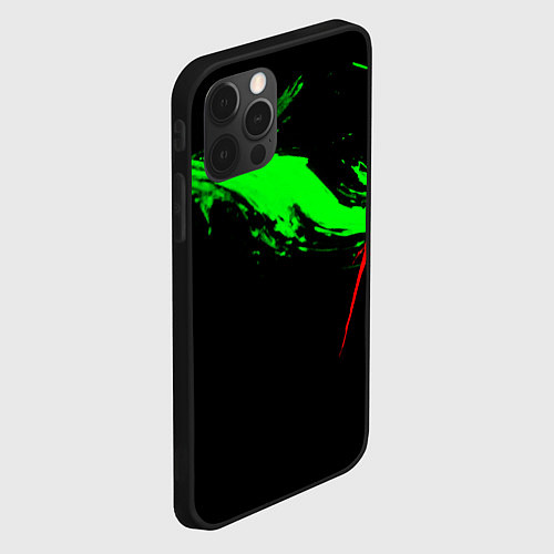 Чехол iPhone 12 Pro Max Color black green red / 3D-Черный – фото 2