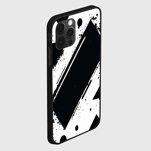 Чехол iPhone 12 Pro Max Color black white / 3D-Черный – фото 2