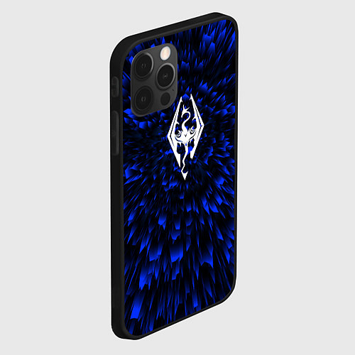 Чехол iPhone 12 Pro Max Skyrim blue energy / 3D-Черный – фото 2