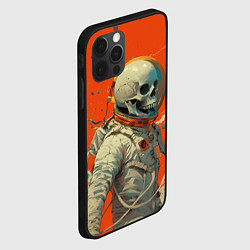 Чехол для iPhone 12 Pro Max Скелет космонавт и краска на фоне, цвет: 3D-черный — фото 2