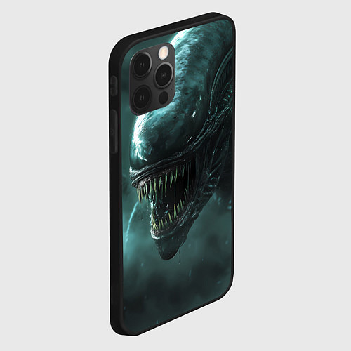 Чехол iPhone 12 Pro Max Чужой в космосе / 3D-Черный – фото 2