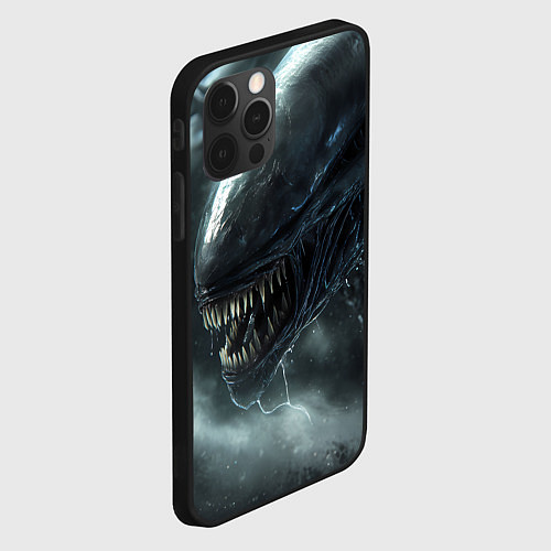 Чехол iPhone 12 Pro Max Чужой с открытой пастью / 3D-Черный – фото 2