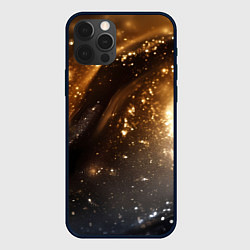 Чехол для iPhone 12 Pro Max Блестящая текстура кофейного цвета, цвет: 3D-черный