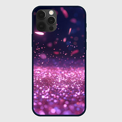 Чехол для iPhone 12 Pro Max Розовые блестящие блестки, цвет: 3D-черный