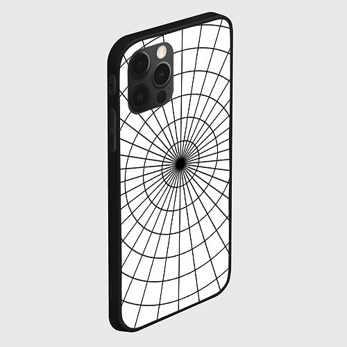 Чехол iPhone 12 Pro Max Паутина полос / 3D-Черный – фото 2