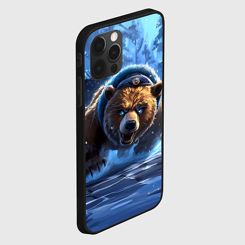 Чехол iPhone 12 Pro Max Злой русский медведь иллюстрация / 3D-Черный – фото 2