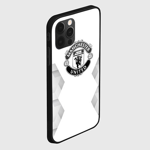 Чехол iPhone 12 Pro Max Manchester United white poly / 3D-Черный – фото 2